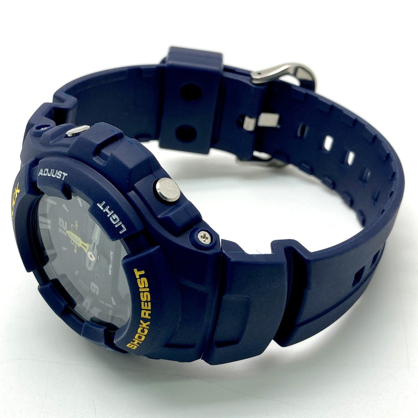 G-100-2BM アナデジ イエローロゴ ネイビーカラーモデル