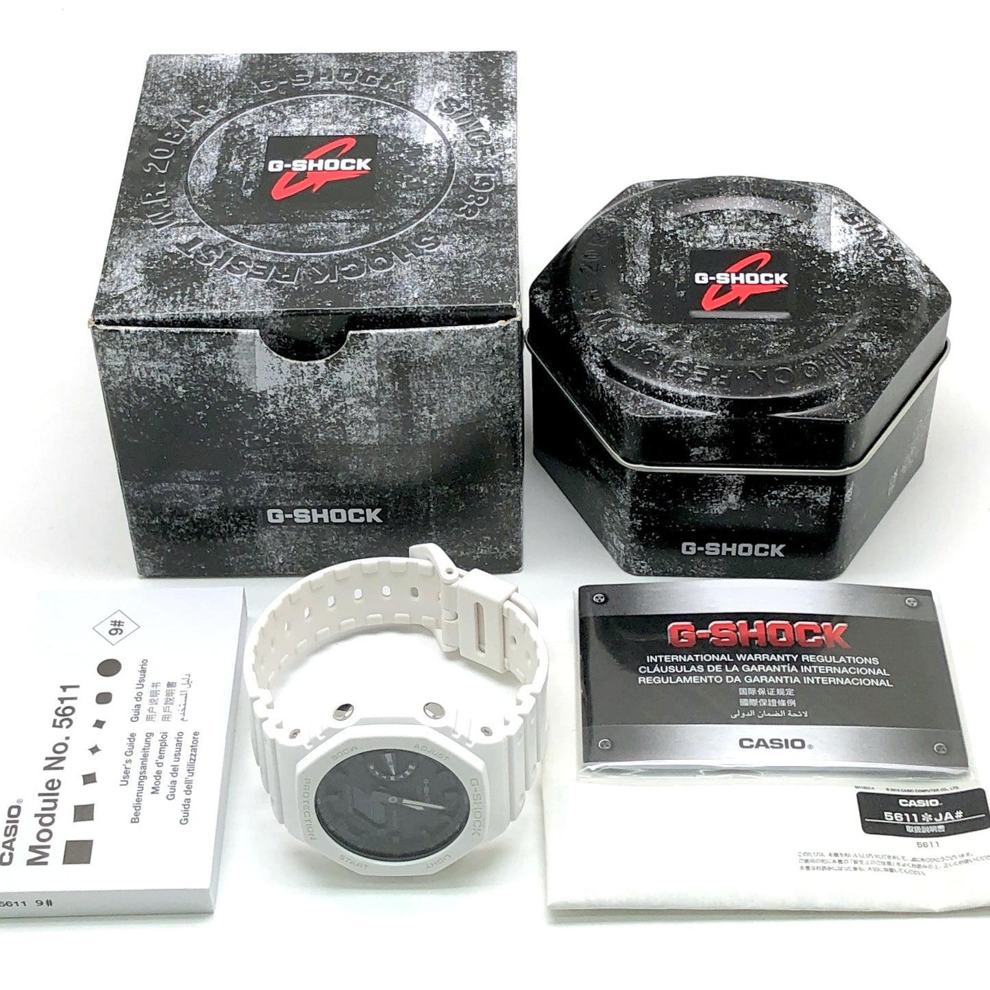GA-2100-7A オクタゴン カシオーク ホワイト×ブラック