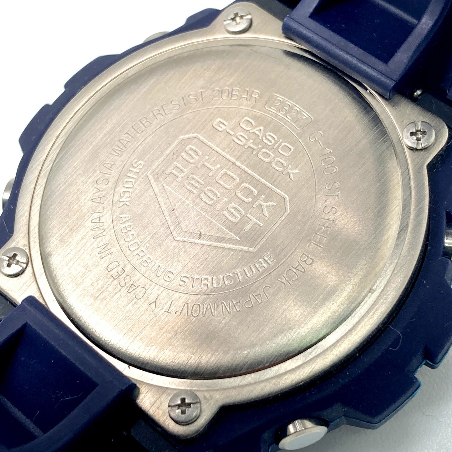 G-100-2BM アナデジ イエローロゴ ネイビーカラーモデル