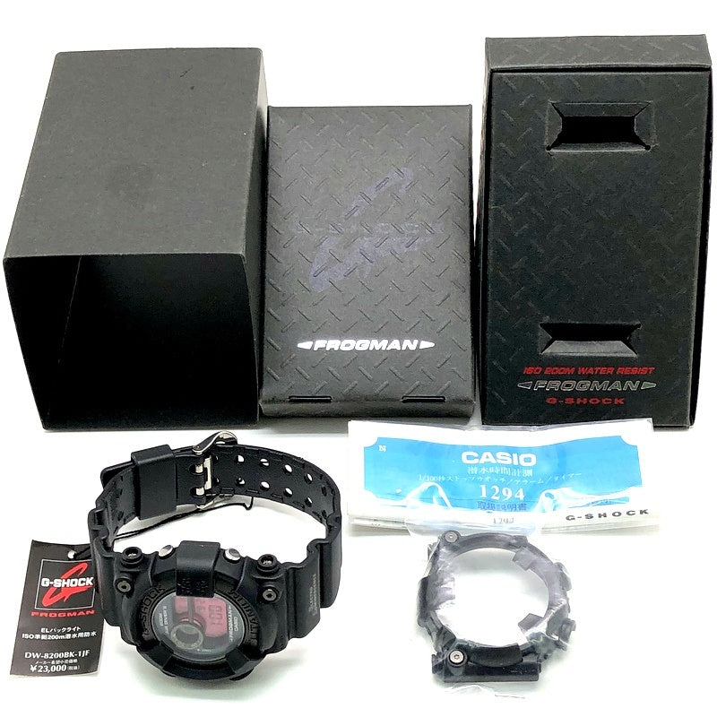DW-8200BK-1 フロッグマン リアルブラック レッド液晶