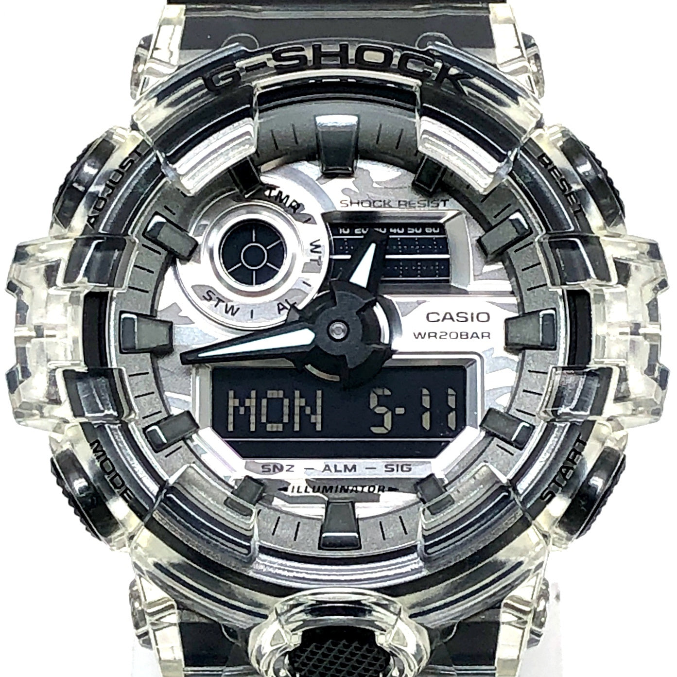 GA-700SKC-1A カモフラージュスケルトンシリーズ アナデジモデル