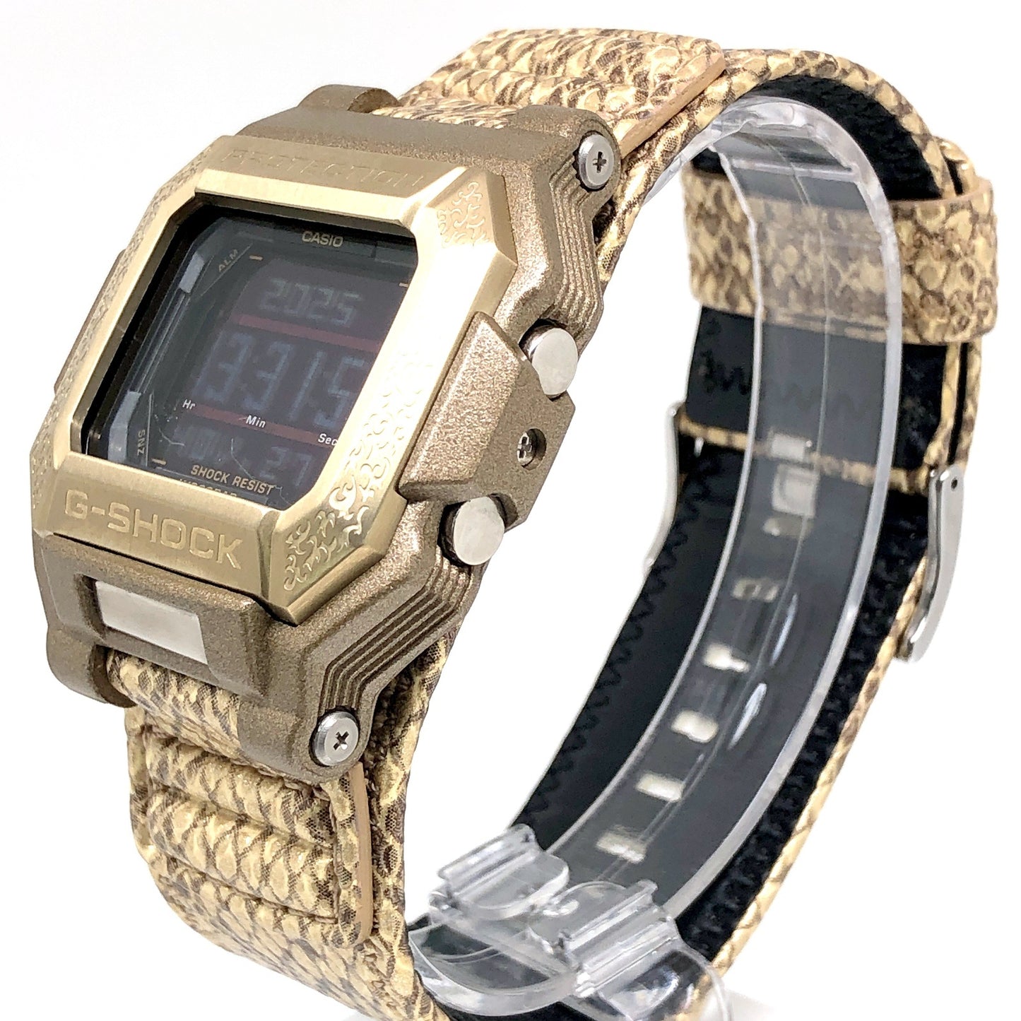 G-7800GL-9 ゴールドパイソン 蛇革調バンド