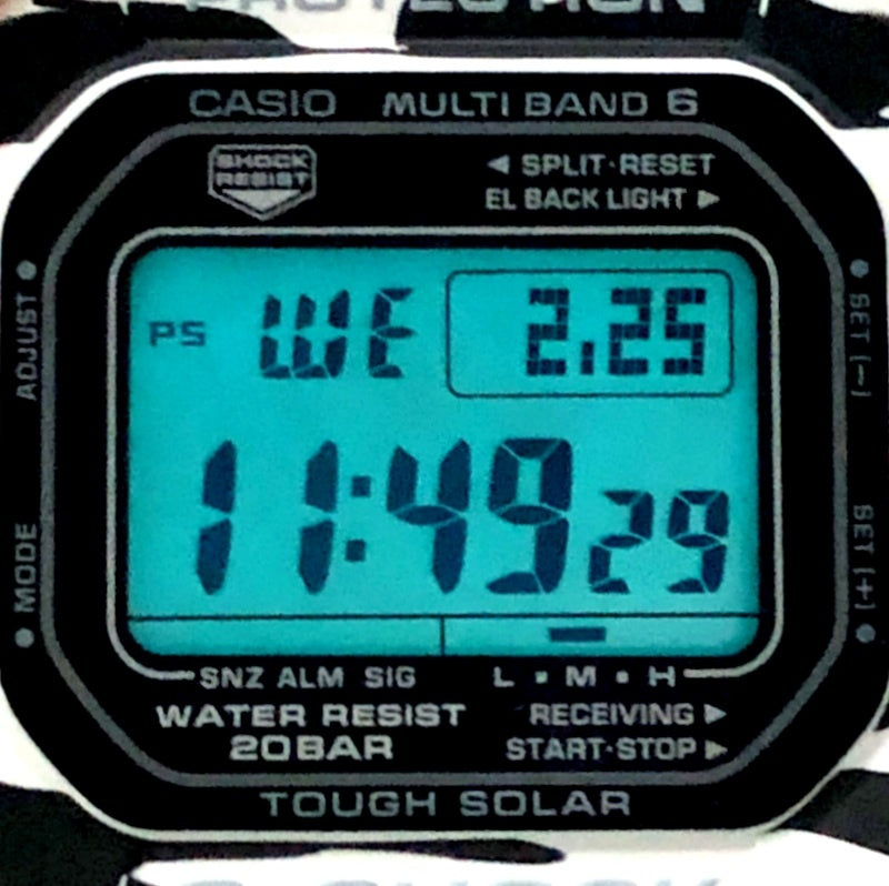 GW-M5610BW-7 電波ソーラー搭載 ホワイト＆ブラックシリーズ タイガーカモフラージュ
