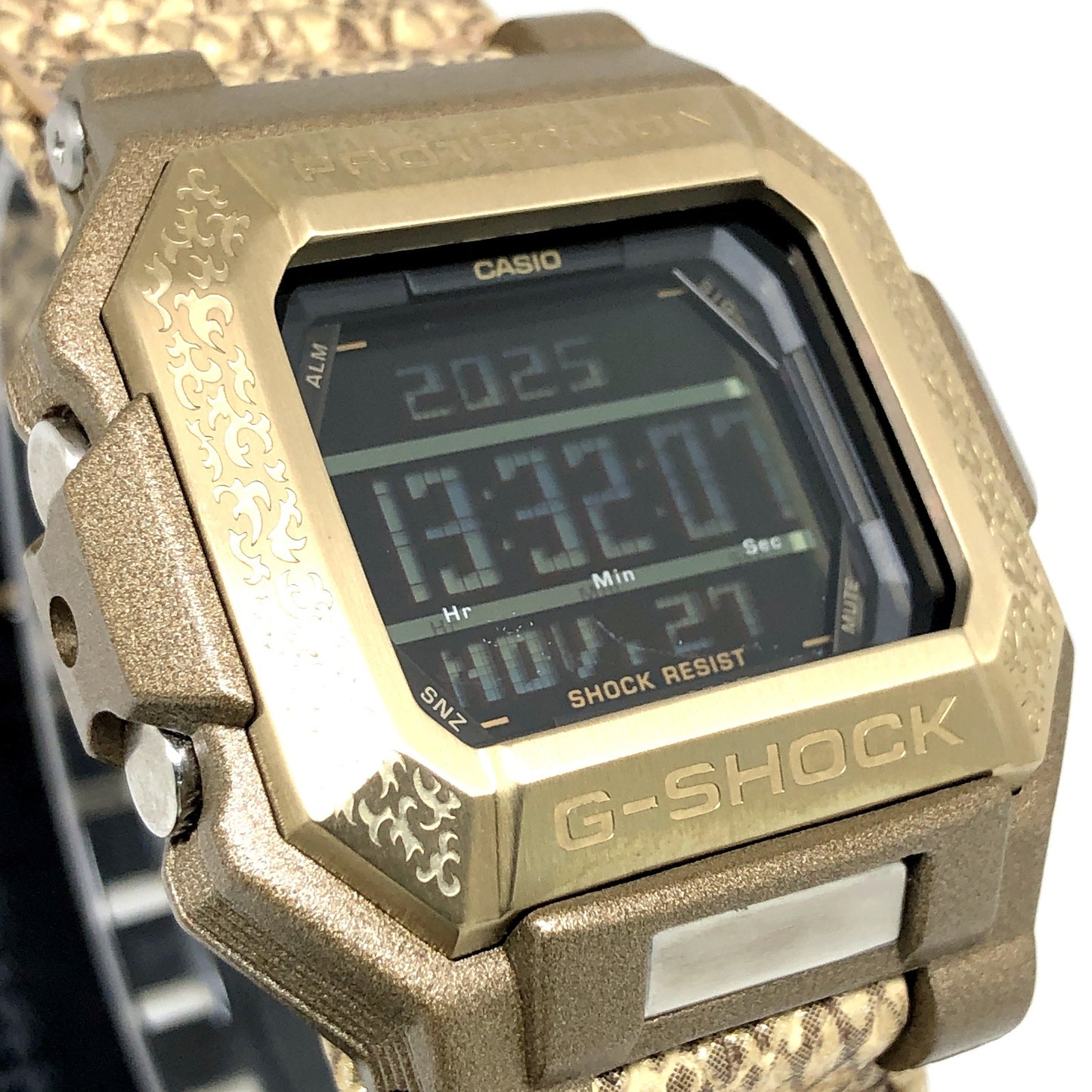 G-7800GL-9 ゴールドパイソン 蛇革調バンド