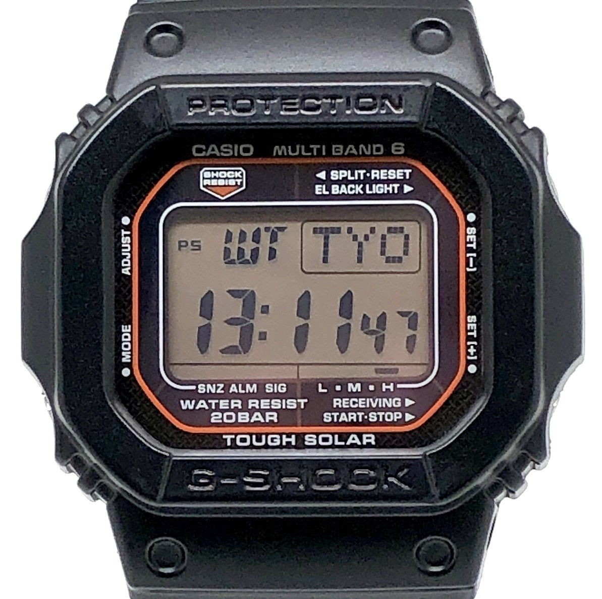 GW-M5610R-1 電波ソーラー オレンジ液晶モデル