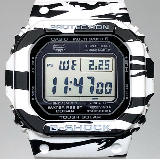 GW-M5610BW-7 電波ソーラー搭載 ホワイト＆ブラックシリーズ タイガーカモフラージュ