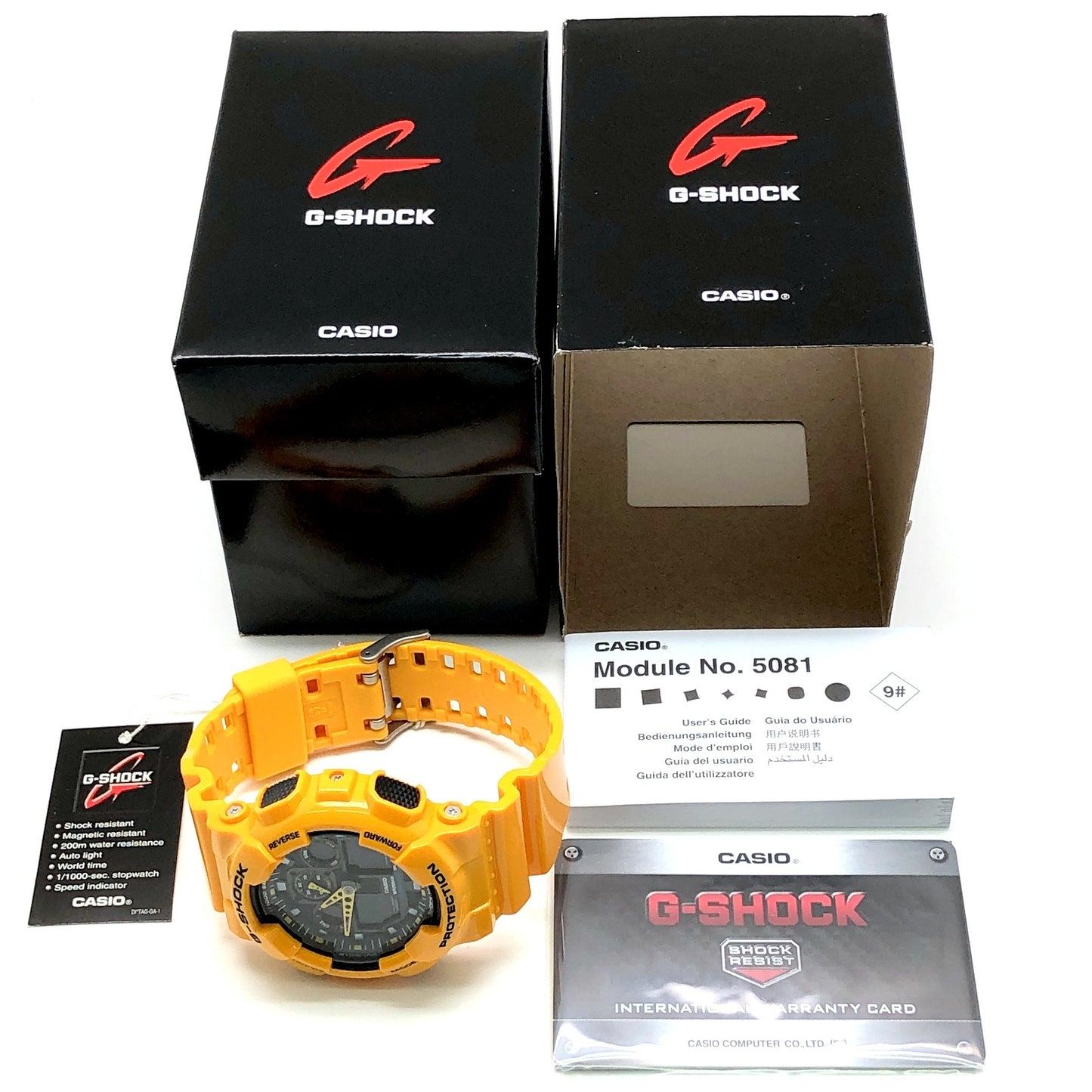 GA-100A-9A ビッグケース アナデジモデル イエローカラーモデル