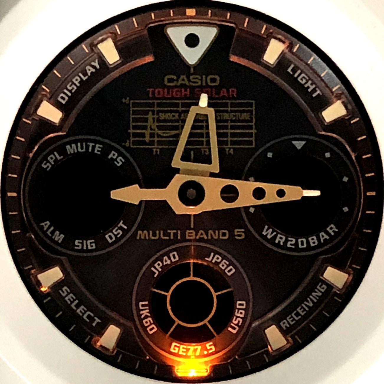 AWG-525B-7A Gショック25周年記念 ライジングホワイト