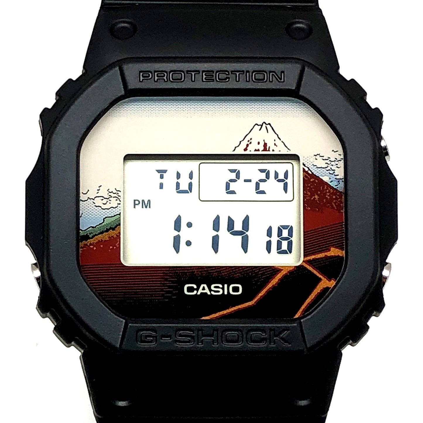 DW-5600KHSH25-1 葛飾北斎 富嶽三十六景 山下白雨 黒富士