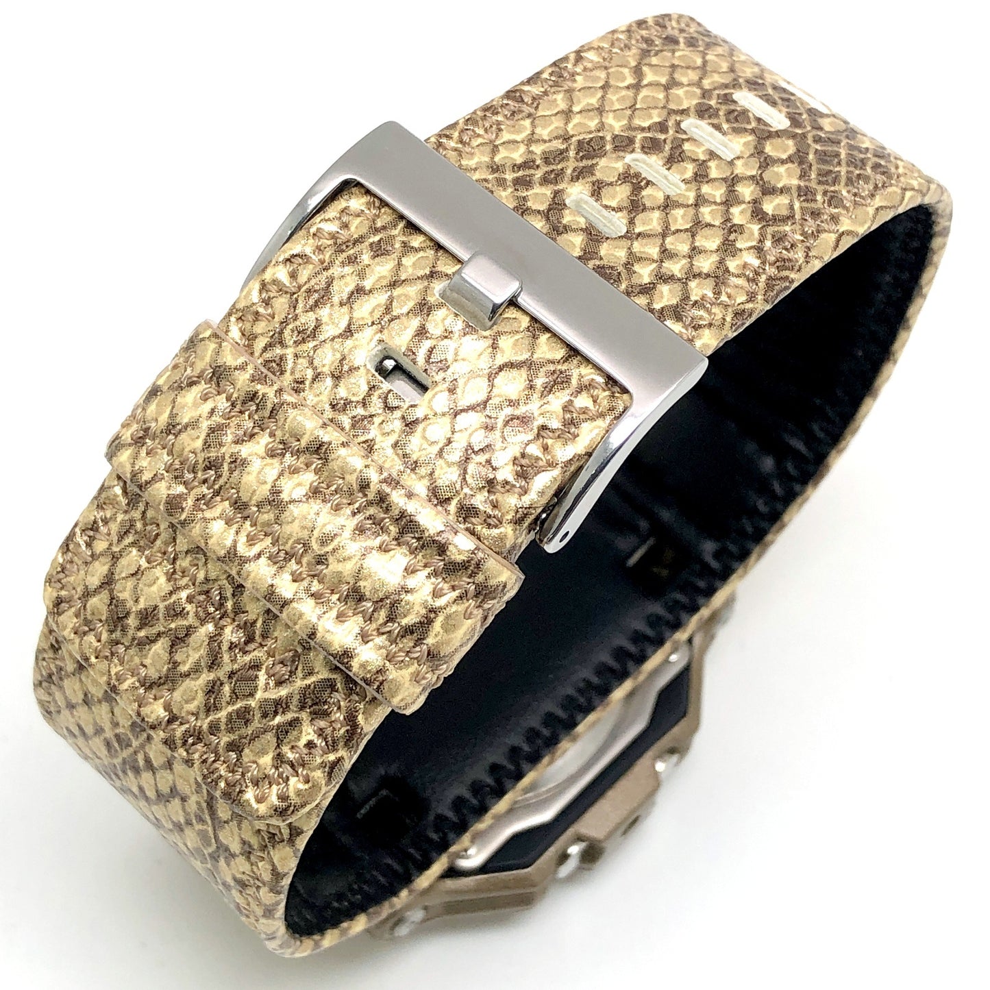 G-7800GL-9 ゴールドパイソン 蛇革調バンド