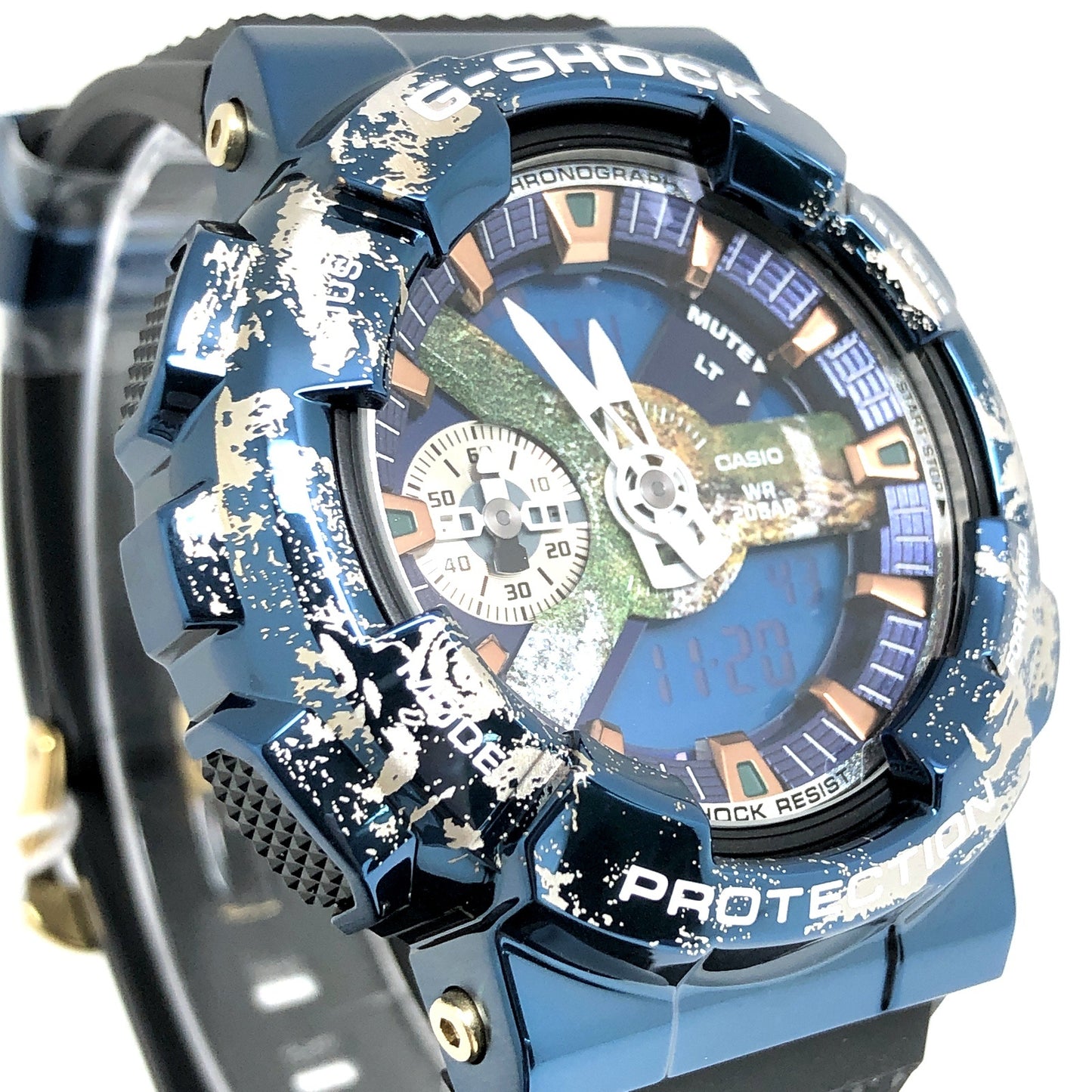 GM-110EARTH-1A メタルベゼル 地球モチーフ メタリックブルー