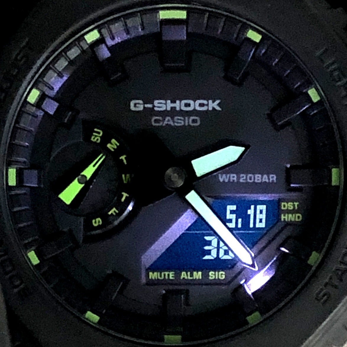 GA-2100-1A3 ネオンアクセントシリーズ グリーン