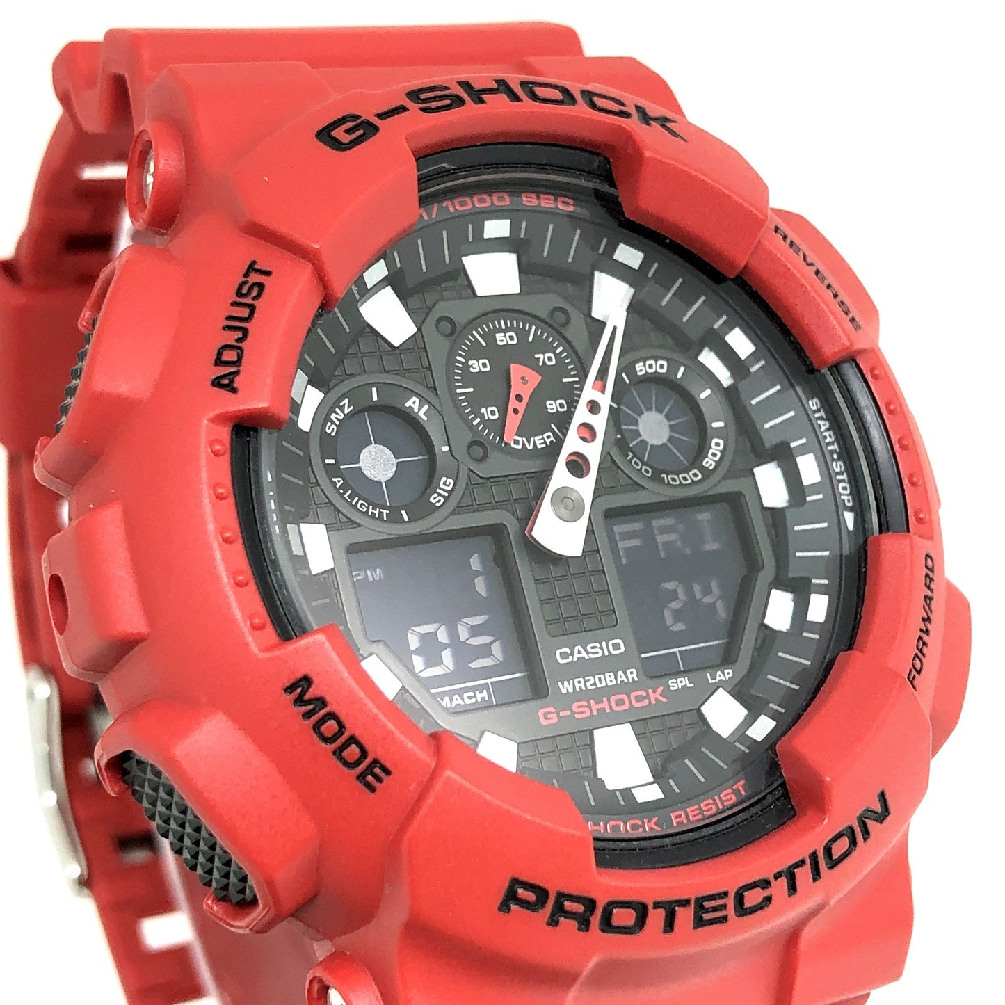 GA-100B-4A ビッグケース アナデジモデル マットレッドカラー